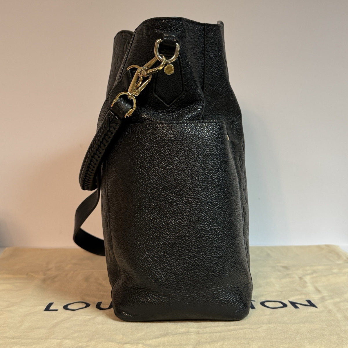 Louis Vuitton M50072 Bagatelle Empreinte Noir Schwarz Leder Umhängetasche 2016