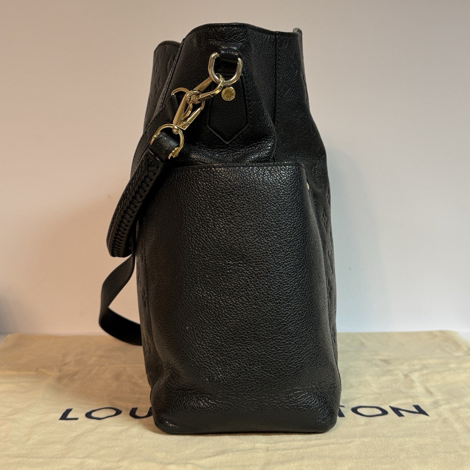 Louis Vuitton M50072 Bagatelle Empreinte Noir Schwarz Leder Umhängetasche 2016