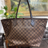 Louis Vuitton Neverfull MM Damier Ebene & Rosa 2016 Shopper Top Zustand