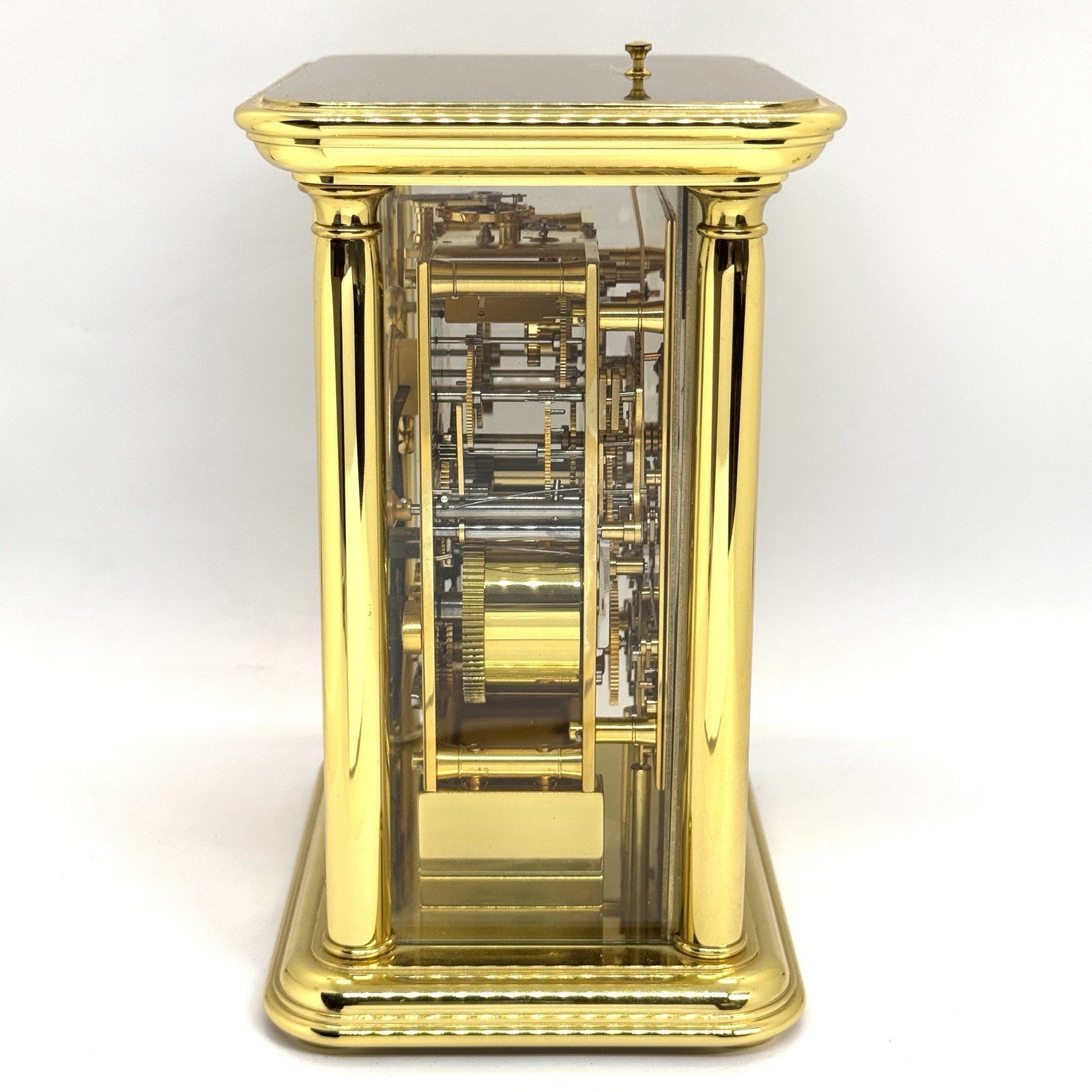 Matthew Norman Tischuhr 8-Tage Werk • Mondphase • Vollkalender • Messing • 17cm