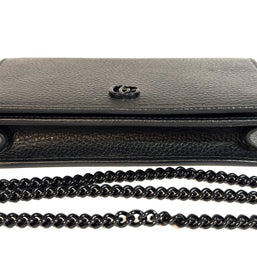 GUCCI GG MARMONT BRIEFTASCHE MIT KETTENRIEMEN SCHWARZ WALLET ON CHAIN WOC TOP