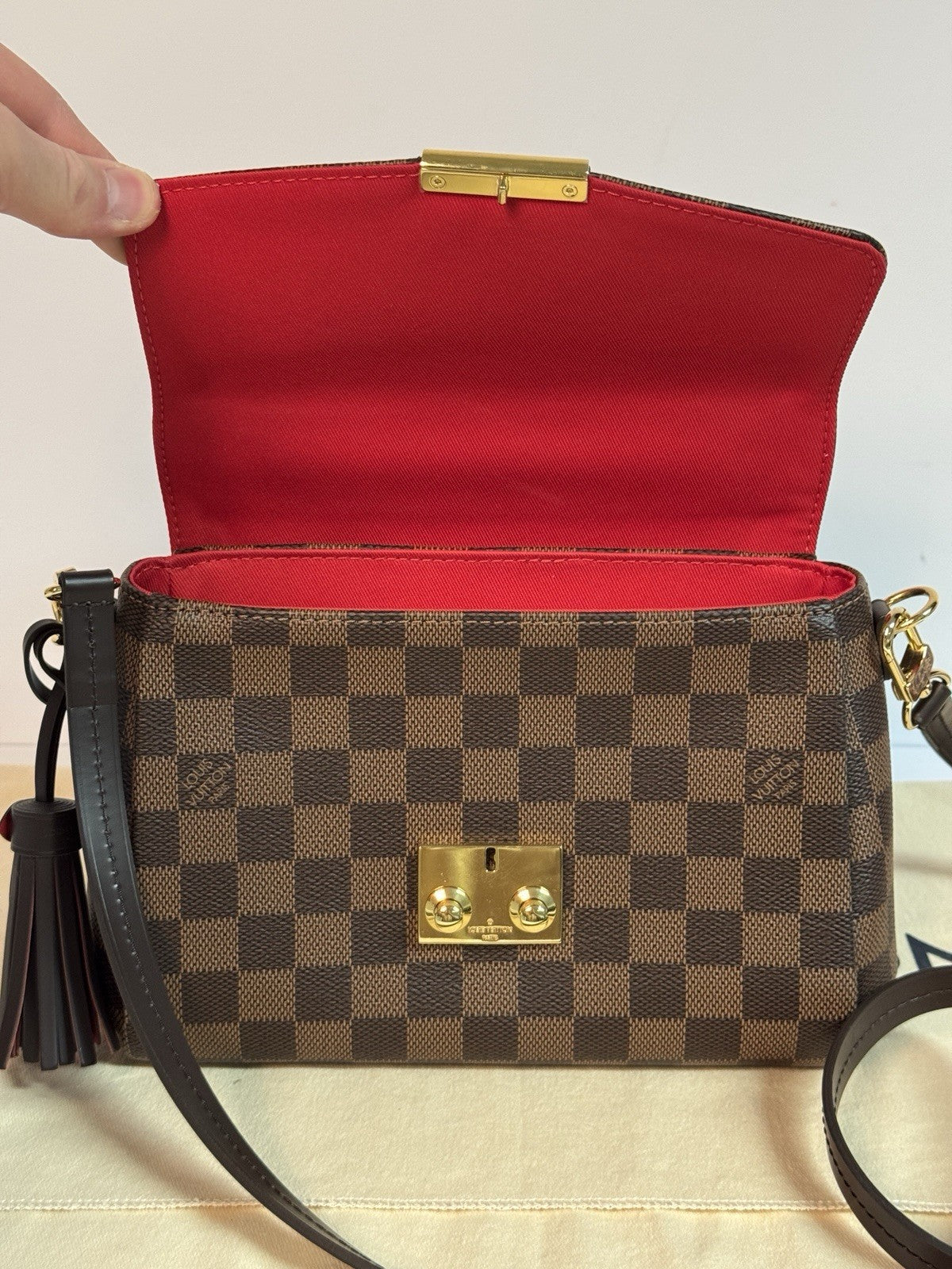 Louis Vuitton N53000 Croisette Damier Ebene Umhängetasche Rechnung 2022 wie NEU
