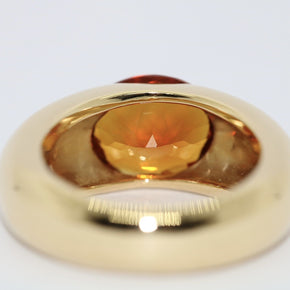 Massiver Wempe Ring mit großem Citrin im Facettenschliff 750er Gelbgold Gr. 51