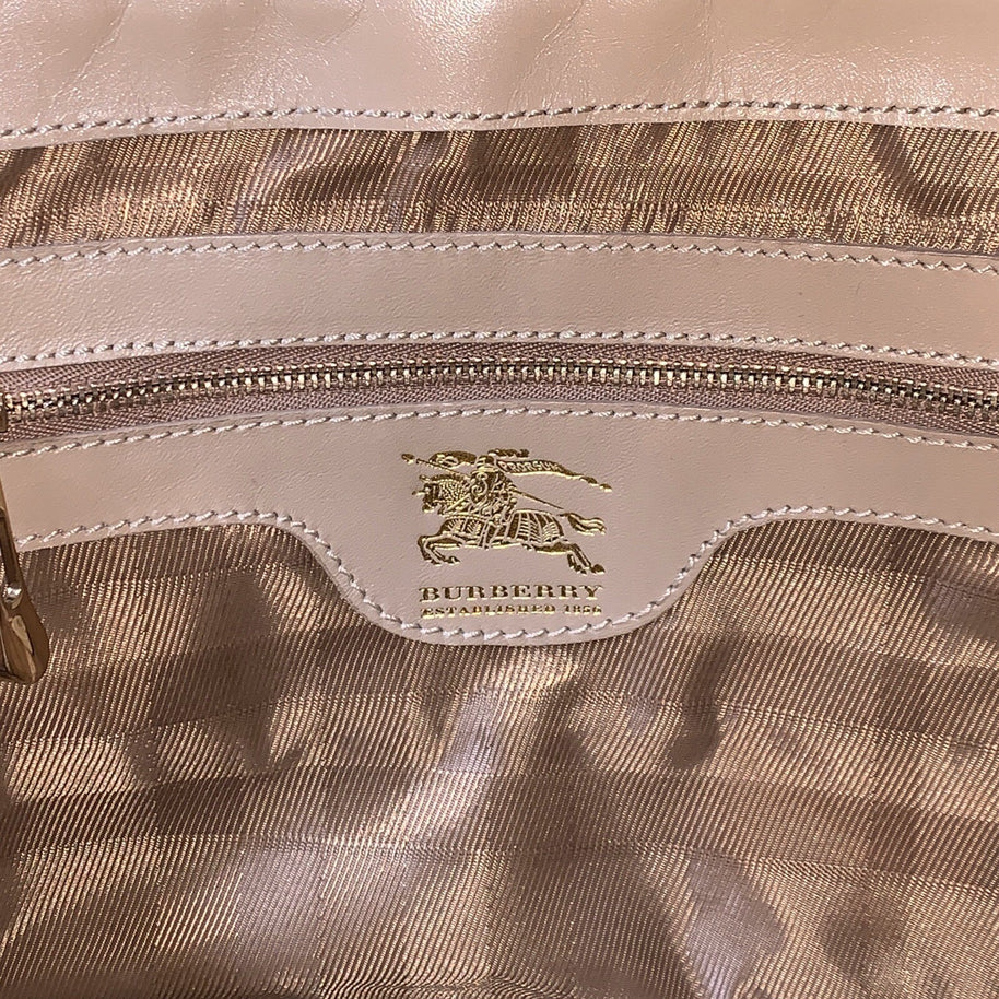Große Burberry Bowling Bag Montgomery Quilted Leather beige Leder Handtasche