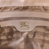 Große Burberry Bowling Bag Montgomery Quilted Leather beige Leder Handtasche