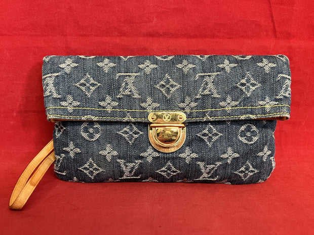 Louis Vuitton Pochette Accessoires Denim/Jeans Clutch Monogram 2006