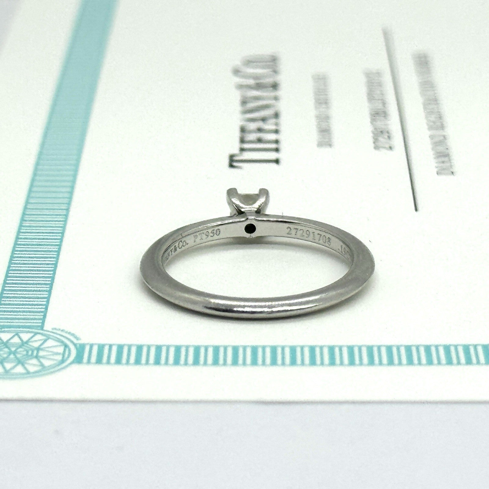 Tiffany & Co. Verlobungsring Platin Square Brillant 0.19 CT mit Orig. Zertifikat