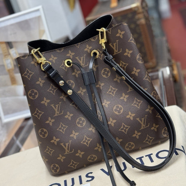 Louis Vuitton NéoNoé MM Monogram Noir Schwarz Leder M44020