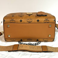 MCM Ella Boston Visetos Speedy Umhängetasche Braun Gold Top Zustand