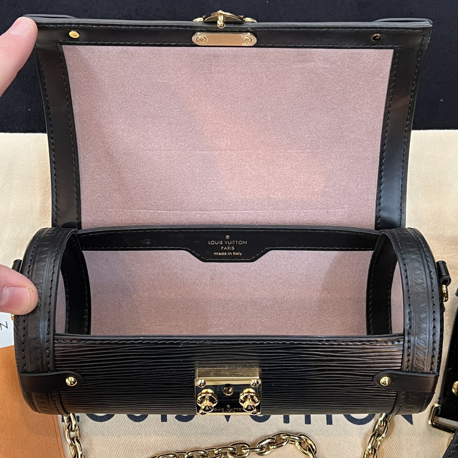 Louis Vuitton M58655 Papillon Trunk EPI Leder Schwarz Umhängetasche 2021
