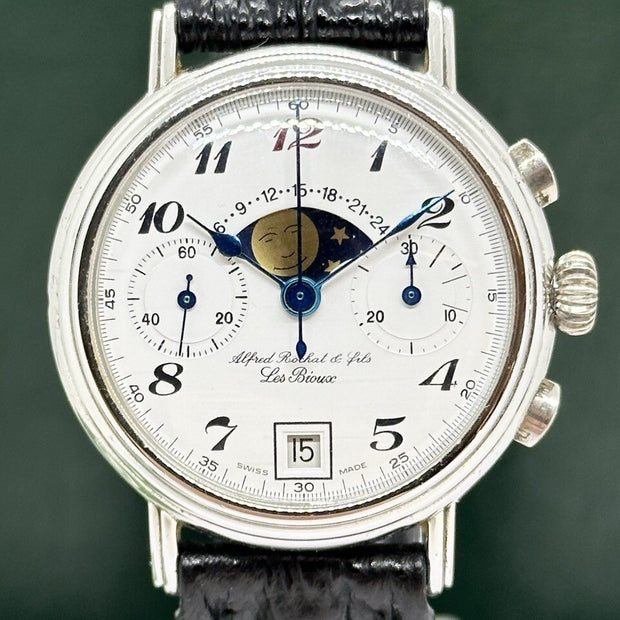Alfred Rochat & fils (Chronoswiss) Chronograph Mondphase 925er Silber Limitiert