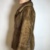 Moderne Nerzjacke hellbraun Sonderanfertigung vom Kürschner Gr. 34/36 Damen