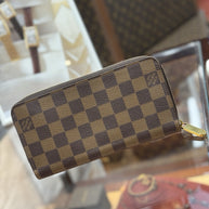 Louis Vuitton Zippy Geldbörse Portemonnaie Damier Ebene Canvas