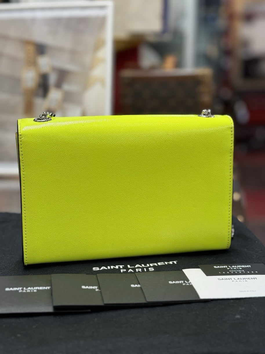 Yves Saint Laurent Kate YSL Summer Edition Neon Gelb Leder Umhängetasche