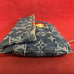Louis Vuitton Pochette Accessoires Denim/Jeans Clutch Monogram 2006