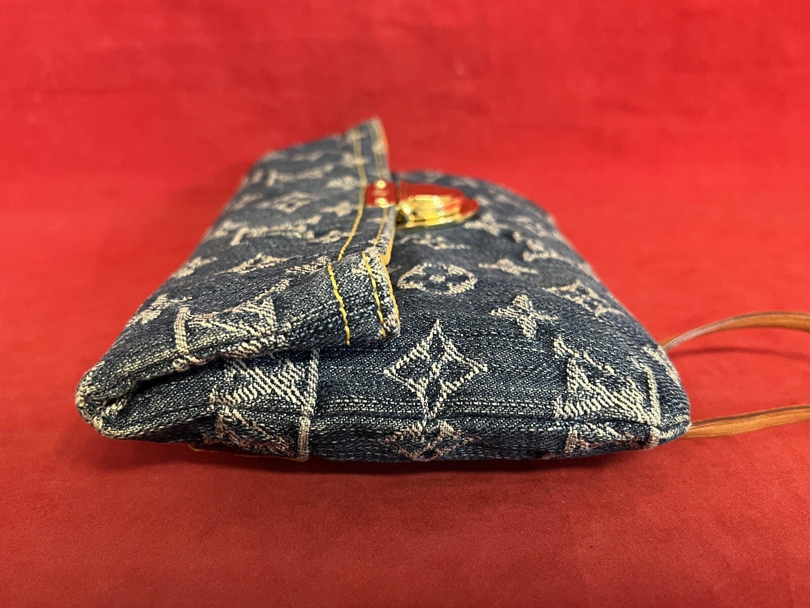 Louis Vuitton Pochette Accessoires Denim/Jeans Clutch Monogram 2006