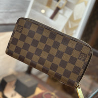 Louis Vuitton Zippy Geldbörse Portemonnaie Damier Ebene Canvas