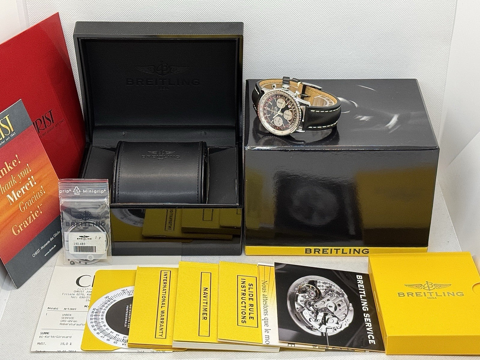 Breitling Navitimer 42mm Automatik Schwarz Fullset A23322