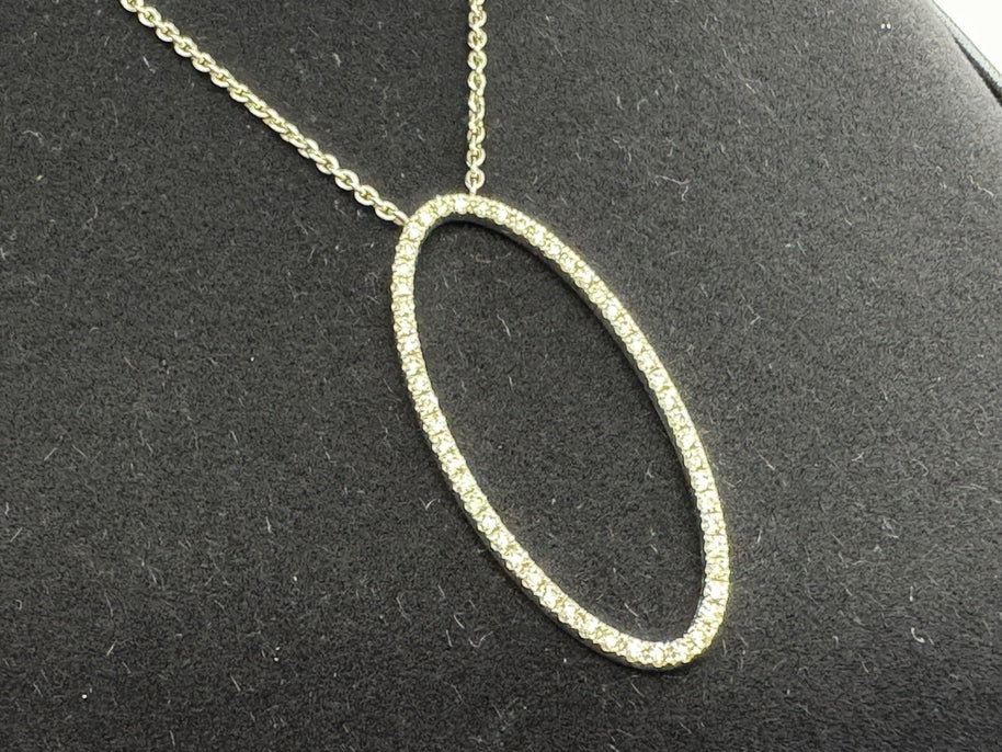 Tiffany & Co. Metro Halskette mit Oval Brillant Anhänger 750er Weißgold Collier