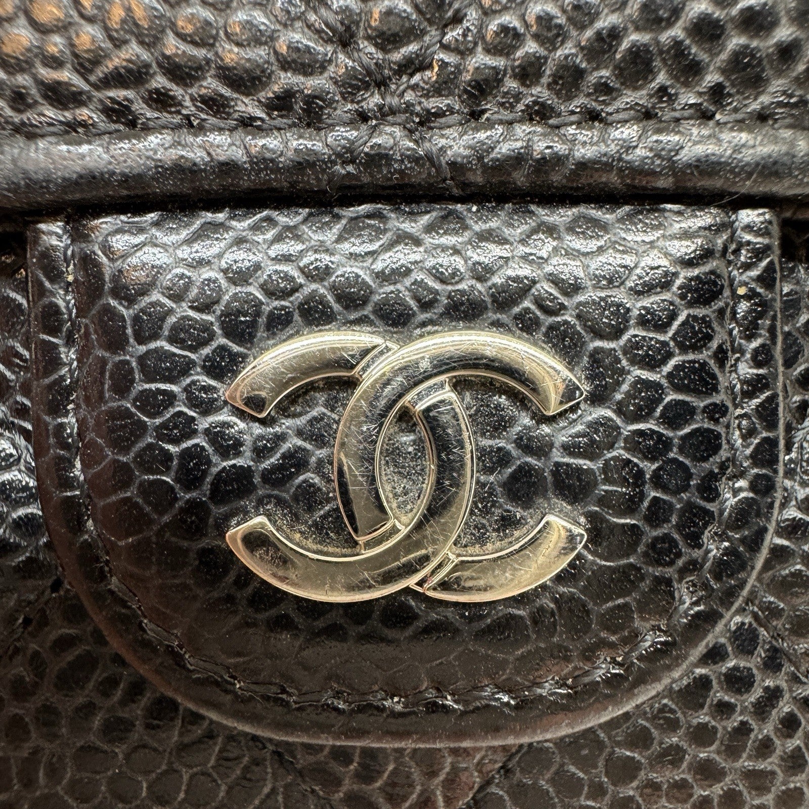 Chanel Trifold Flap Wallet Portemonnaie Caviar Leder Schwarz & Silber 2021