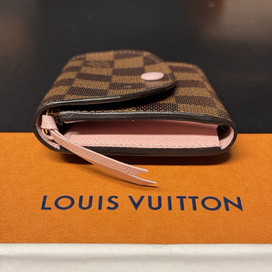 Louis Vuitton Rosalie Coin Geldbörse Portemonnaie Damier Ebene & Rose Ballerine
