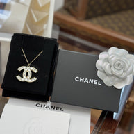 Chanel A86160 CC Halskette Collier Anhänger Bicolor