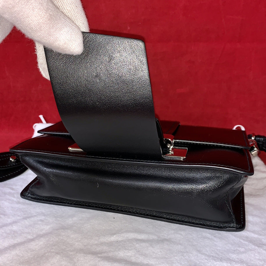 Prada Ribbon Kleine Damen Umhängetasche Leder Schwarz Shoulder Bag Black Leather