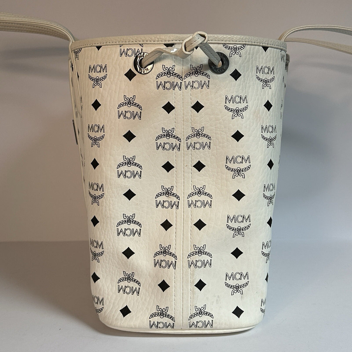 MCM REVERSIBLE LIZ SHOPPER IN VISETOS - SHOPPING BAG - WHITE
