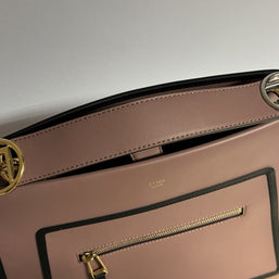 Fendi Runaway Handtasche Medium Bicolor Rose & Schwarz Leder Tote Bag