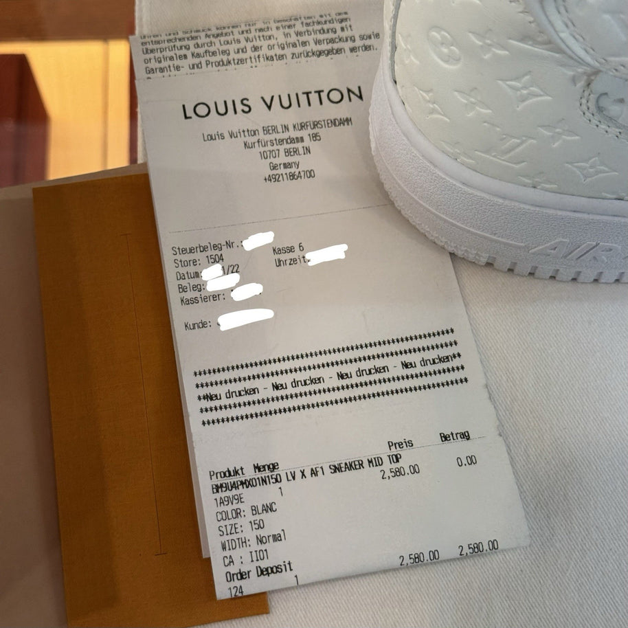NIKE X LOUIS VUITTON AIR FORCE 1 MID SNEAKER VIRGIL ABLOH OFF-WHITE US 15