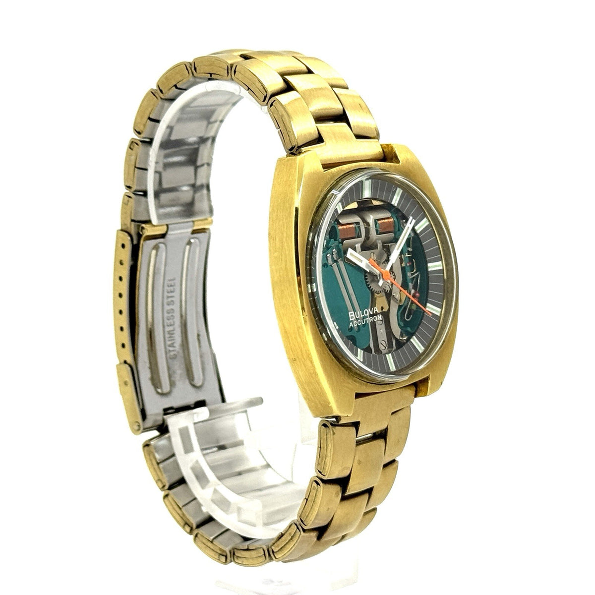 BULOVA ACCUTRON SPACEVIEW CAL. 214 QUARZ GOLD RETRO HERRENUHR SAMMLERSTÜCK