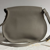 Chloé Marcie Medium Saddle Bag Cashmere Grey Umhängetasche Grau NEU