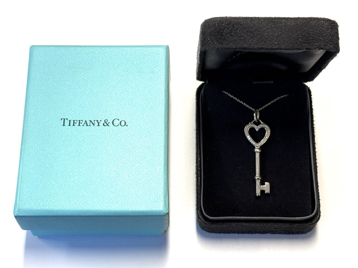 Tiffany & Co. Keys Herz Schlüssel großer Anhänger Weißgold + Orig. Kette