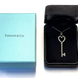 Tiffany & Co. Keys Herz Schlüssel großer Anhänger Weißgold + Orig. Kette
