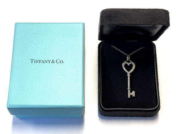 Tiffany & Co. Keys Herz Schlüssel großer Anhänger Weißgold + Orig. Kette