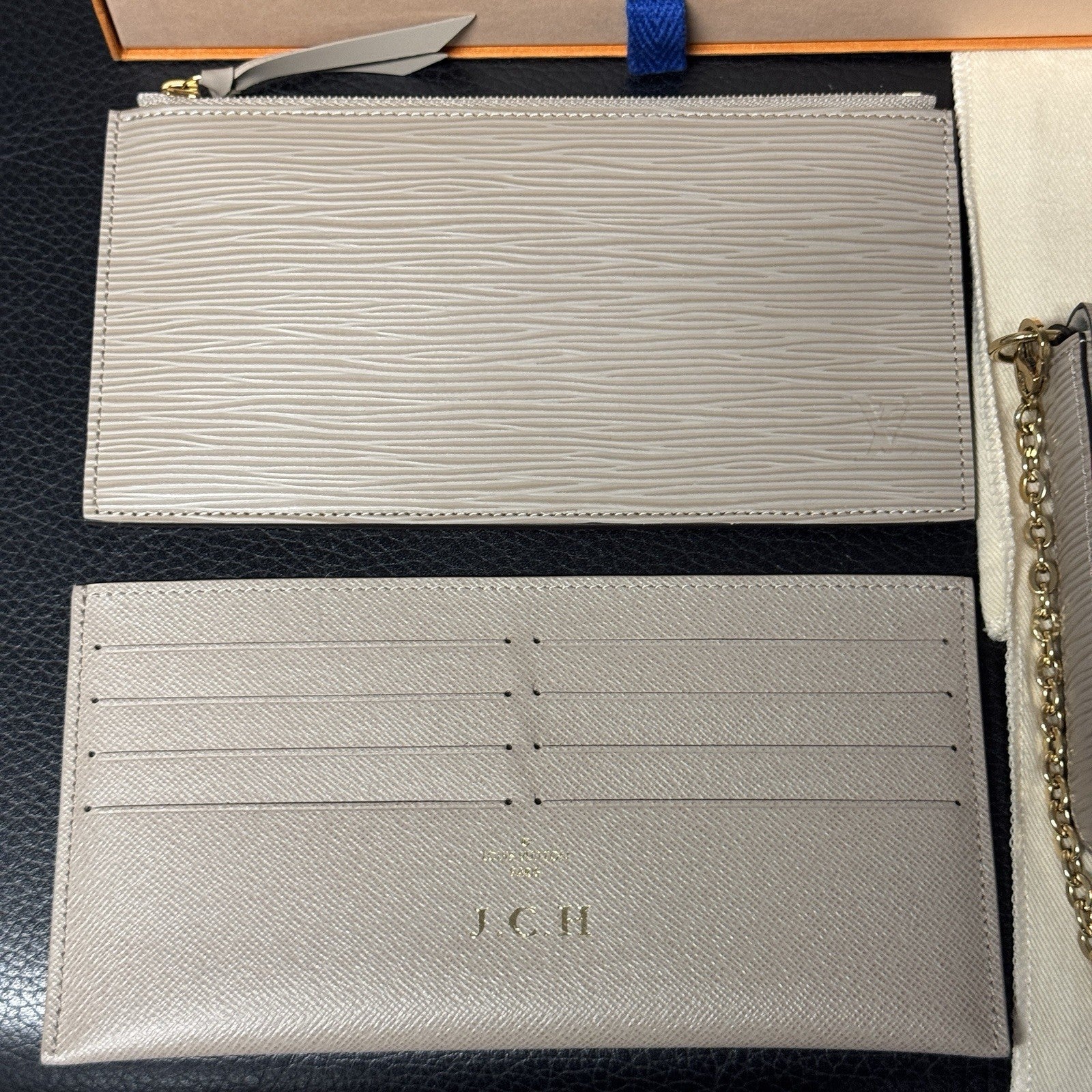 Louis Vuitton M68758 Pochette Felicie Epi Leder Beige Taupe Umhängetasche