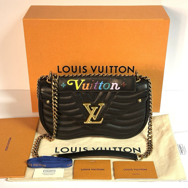 Louis Vuitton M51498 New Wave Chain Bag MM Schwarz Leder Umhängetasche