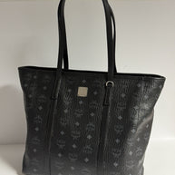 MCM Toni Medium Shopper mit Reissverschluss in Visetos Schwarz mit Rechnung