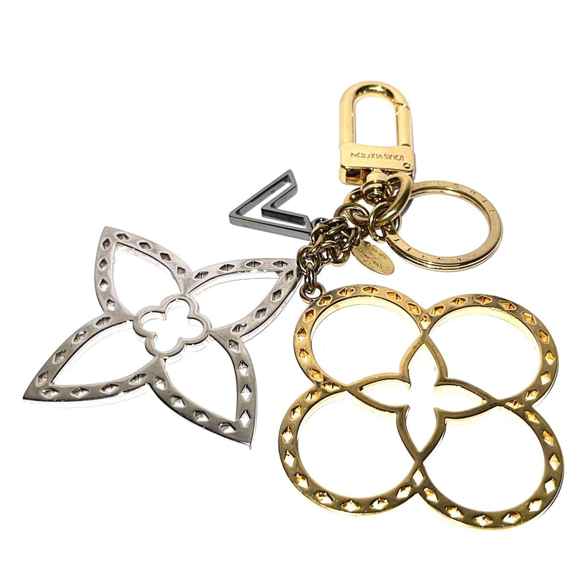Louis Vuitton Taschen- / Schlüsselanhänger Silber/Gold Carm Neo Tapage M00001