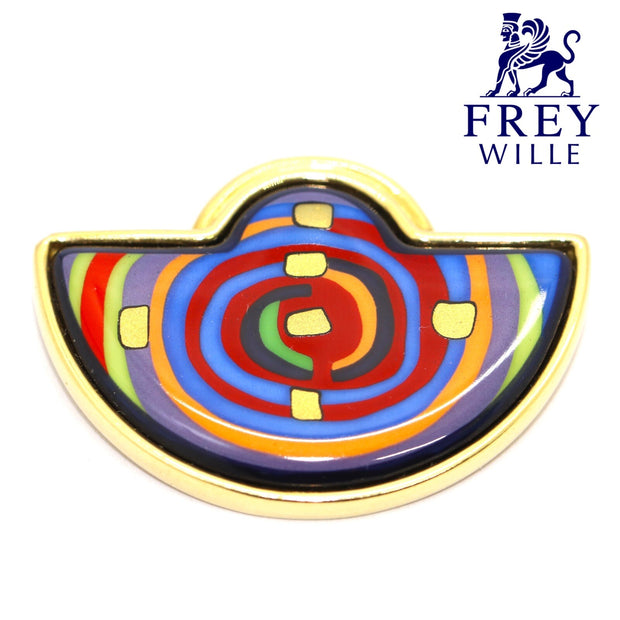 Frey Wille Anhänger Hundertwasser „Spirals of Life“ 750er 18K Gelbgold & Emaille
