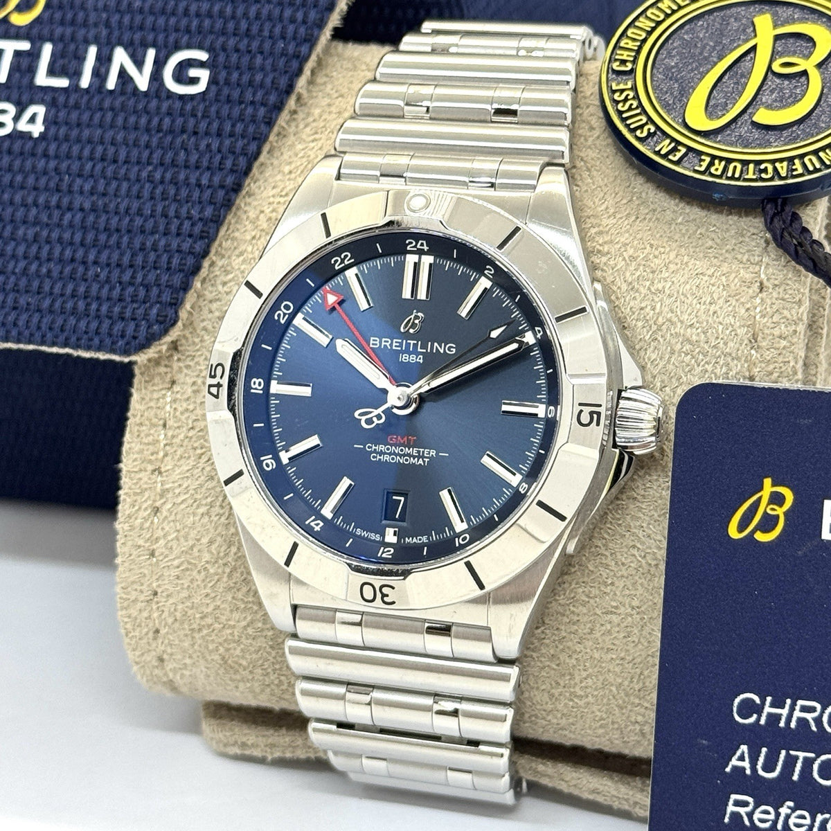 Breitling Chronomat Automatic GMT 40 Blau 2024 Fullset A32398101C1A1