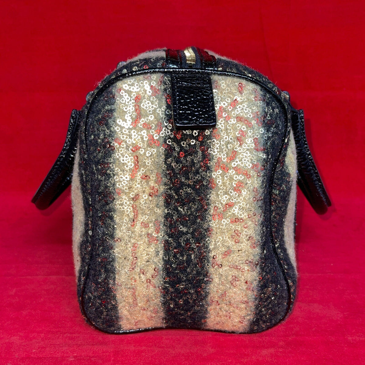 Fendi Zucchino Boston Bag Speedy Damen Handtasche Limited Edition mit Pailletten