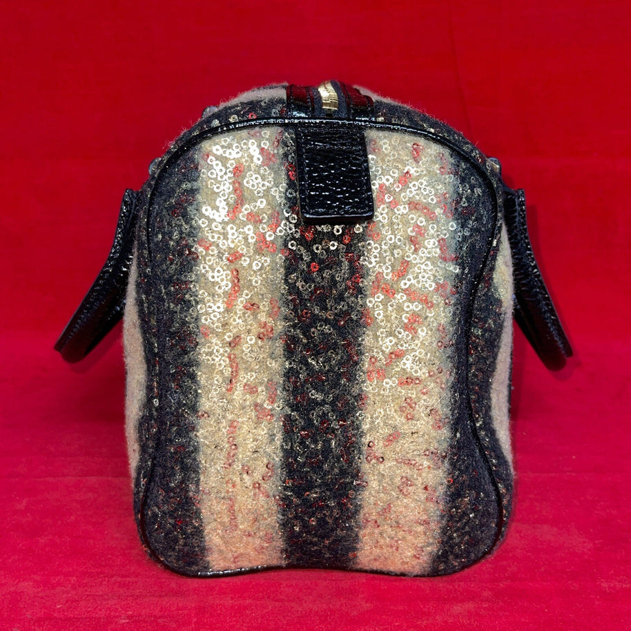 Fendi Zucchino Boston Bag Speedy Damen Handtasche Limited Edition mit Pailletten