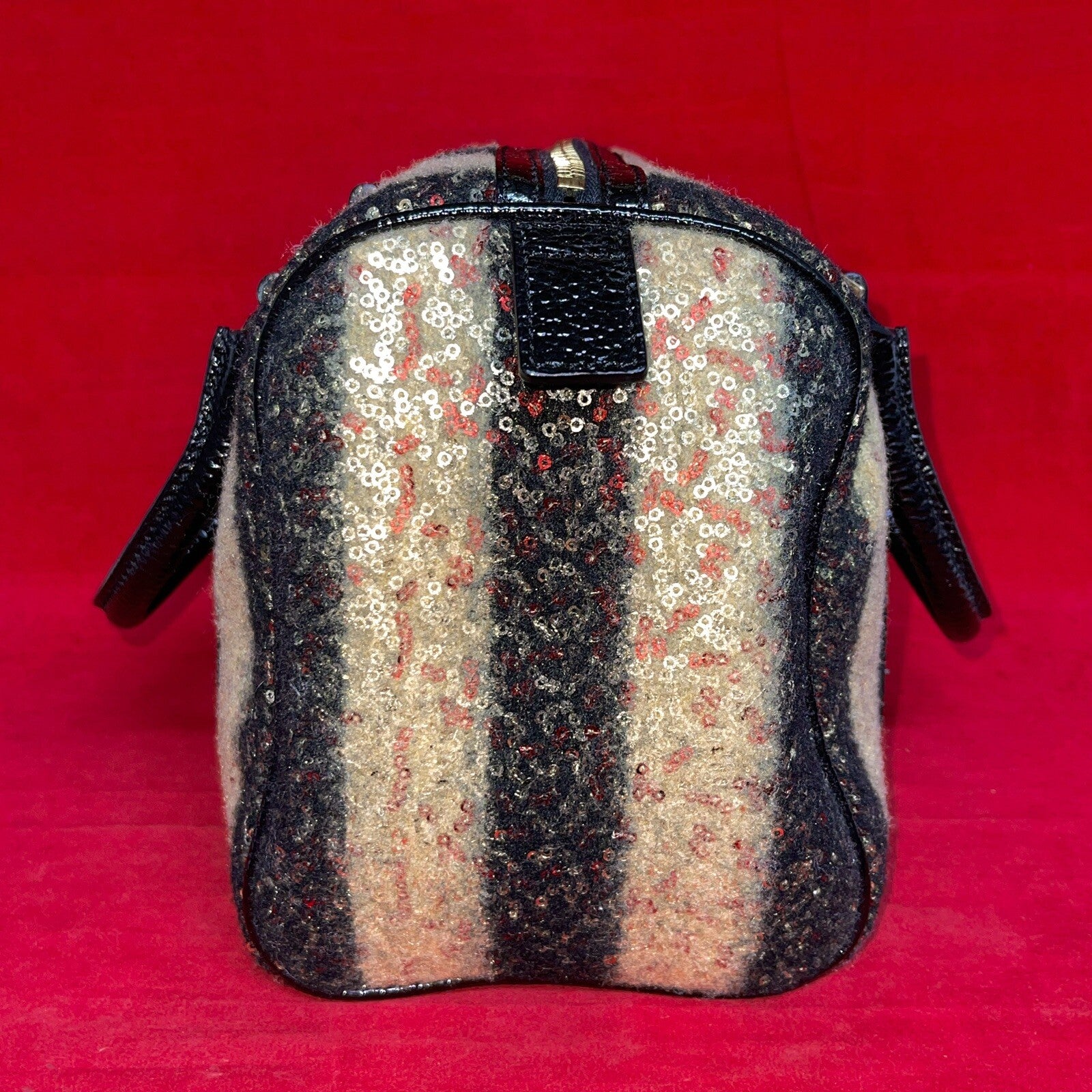 Fendi Zucchino Boston Bag Speedy Damen Handtasche Limited Edition mit Pailletten