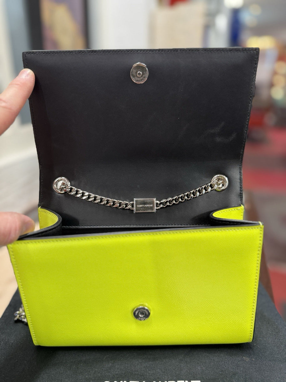 Yves Saint Laurent Kate YSL Summer Edition Neon Gelb Leder Umhängetasche