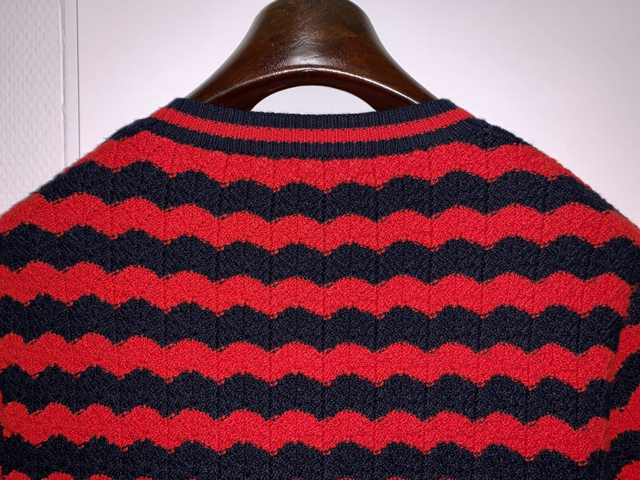 Gucci Wollmantel Damen Cardigan Strickjacke Rot & Dunkelblau Gr. XS NP: 2800€