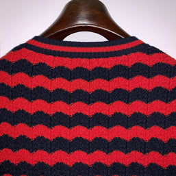 Gucci Wollmantel Damen Cardigan Strickjacke Rot & Dunkelblau Gr. XS NP: 2800€
