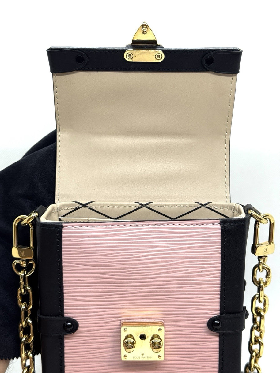 Louis Vuitton Pochette Trunk Vertical Schwarz & Rose Ballerine Epi Umhängetasche