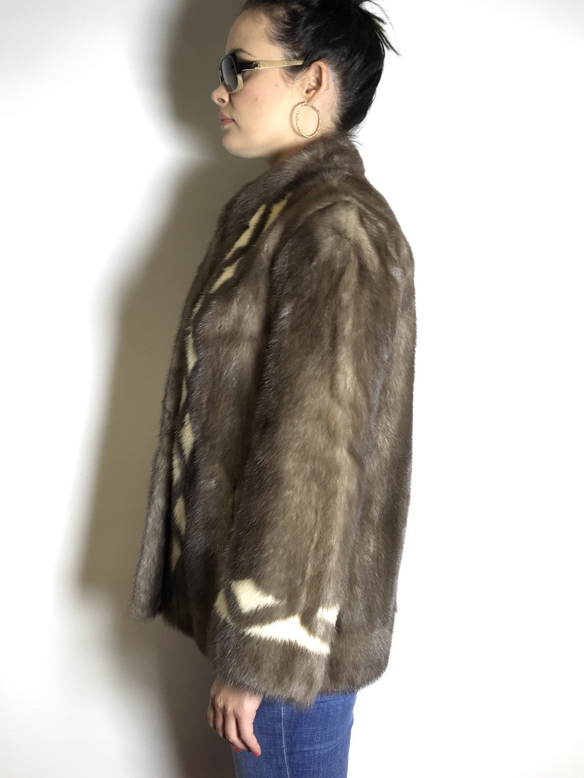 Ausgefallene Saphir Nerzjacke silbergrau, Canada Majestic Mink Gr. 34-36 Damen