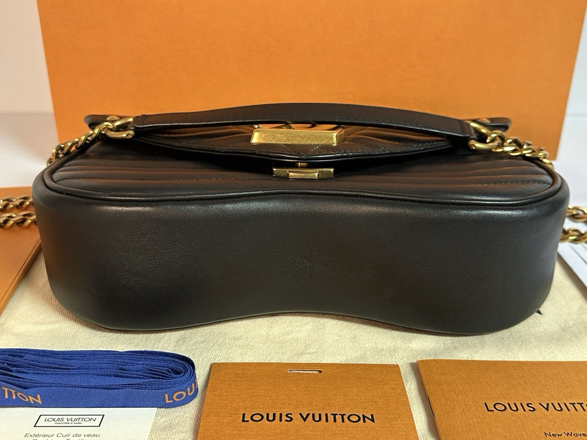Louis Vuitton M51498 New Wave Chain Bag MM Schwarz Leder Umhängetasche
